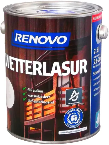 Renovo Wetterlasur 2,5L Nussbaum, wasserbasiert von Renovo