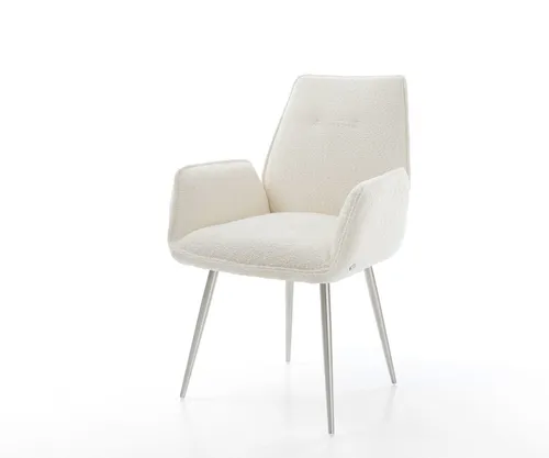 DELIFE Esszimmerstuhl Zoa-Flex Bouclé Weiß in weiß von Delife