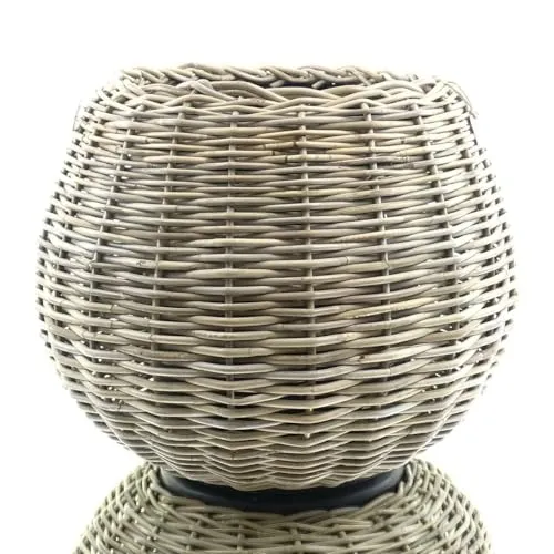 Van der Leeden DRYPOT® Rattan Tina Pflanzkübel Grau Ø 55 cm von Van der Leeden