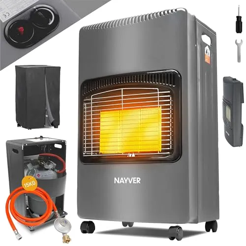NAYVER® Gasheizung 4200 Watt Heizstrahler in Grau