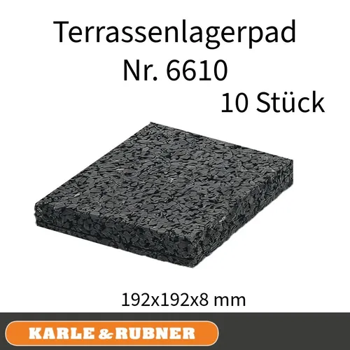 KARLE & RUBNER Isopad - Verlegepad für Holz-Unterkonstruktionen - Dämmstoffe für Terrassen, mit dampfdiffusionsfähigen Gummigranulat-Pads zur Vermeidung von Staunässe und Trittschall-Dämpfung. Ideal für langlebige Holzunterkonstruktionen.