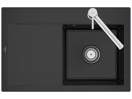 Villeroy & Boch Subway Style 45 PureBlack Keramikspüle - Sanitäranlagen & Zubehör, mit praktischer Abtropffläche und hochwertiger Keramik für eine elegante Küchenausstattung.
