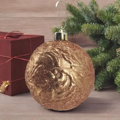 Festliche Weihnachtskugeln Kunststoff, glitzernd, 7cm Durchmesser, 3 Farben, Christbaum, Weihnachten - 80553 12