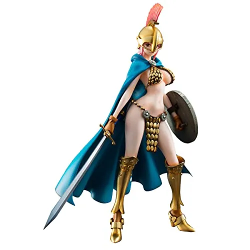 Megahouse - One Piece - Sailing Again Gladiator Rebecca (Limited) - Model Statue der Gladiatorin Rebecca, ca. 220 mm hoch, mit zwei Gesichtern, abnehmbarem Umhang und Schwert – ein Muss für jeden One Piece Fan!