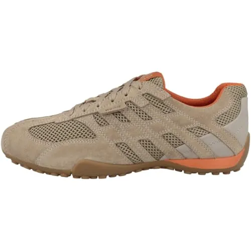 Geox Herren U Snake ORIGINAL A Sneaker Sand 43 EU - Herren-Sneaker mit stoßgedämpfter Sohle, leichtem Design und herausnehmbarer Innensohle für optimalen Tragekomfort.