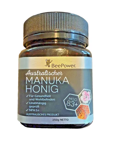 BeePower Australischer Manuka Honig MGO 83+ Halal Kosher Premium ISO HACCP