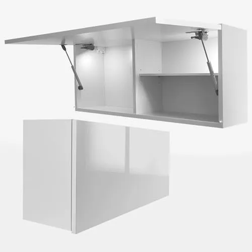 Milionmeblicom Badezimmerschrank Laura Hängeschrank Badezimmermöbel Klappbarer Badezimmer Wandschrank Teleskopöffnung LED-Beleuchtung