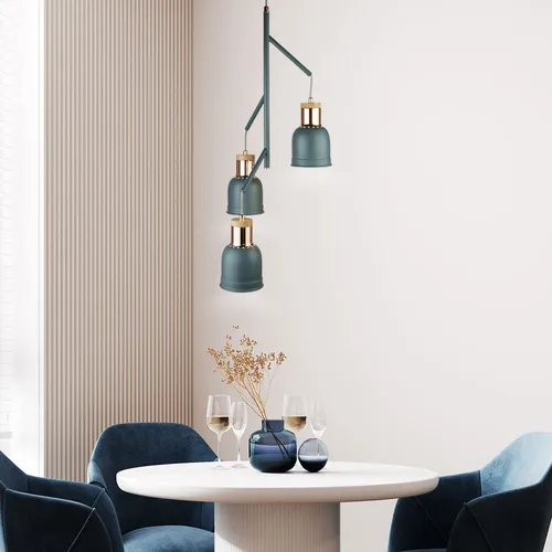 Vintage Hänge Leuchte Kupfer und Grau Matt von Searchlight