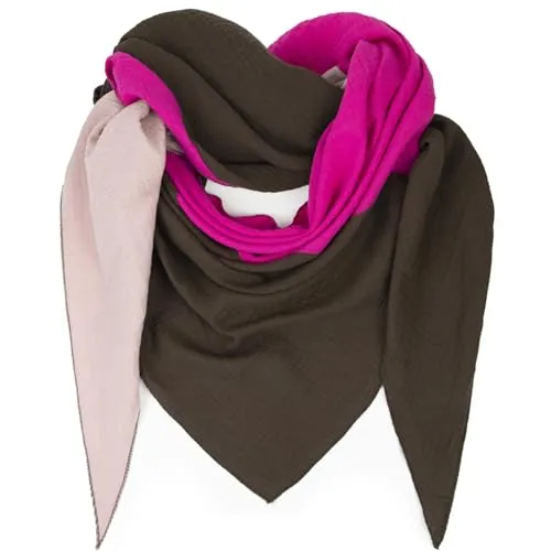 Gloop Damen XXL Strick Dreieck Schal Halstuch Baumwolle Dreieckstuch Musselin Schal ohne Kratze an Haut Made in Italy