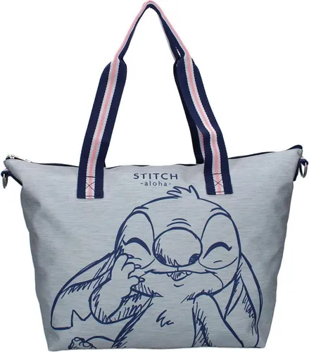 Vadobag Shopper Stitch Fashion Mission - Blau, stylische Disney-Tasche - Einkaufstaschen & Einkaufstrolleys mit Reißverschluss-Hauptfach und verstellbarem Schultergurt, ideal für Disney-Fans mit 21 Litern Volumen.