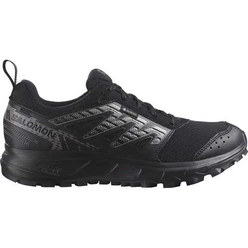 SALOMON Damen Trailrunningschuhe WANDER GTX W Black/Plum - Wanderschuhe für Damen, wasserdicht mit GORE-TEX, ideal für Abenteuer in der Natur und urbanes Erkunden, bietet Komfort durch weiche Materialien und federnden Schaum.