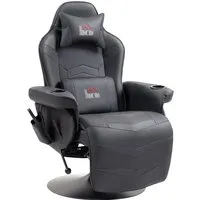 Homcom Relaxsessel - Massagesessel in Schwarz - Bequemer Massagesessel für Wohnzimmer mit 6-Punkt-Vibrationsmassage, neigbarer Rückenlehne bis 150° und abnehmbaren Kissen für optimale Entspannung.