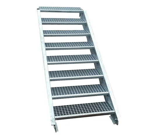 SRM Design Außentreppe 8 Stufen Stahltreppe Breite 60 cm Geschosshöhe 120-160cm inkl. Zubehör
