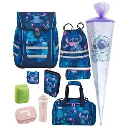Familando Stitch Schulranzen Set für Mädchen 1. Klasse - Schultaschen-Set mit ergonomischem Design, leicht und geräumig (18 L Volumen), inklusive Schultüte, Sporttasche, Dose und Flasche – ideal für den Schulstart!