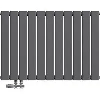 EMKE Heizkörper Einlagig Flach Horizontal 63cm - Heizkörper für Indoor, elegantes Design in Anthrazit, sorgt für wohltuende Wärme und erhöht den Wohnkomfort.