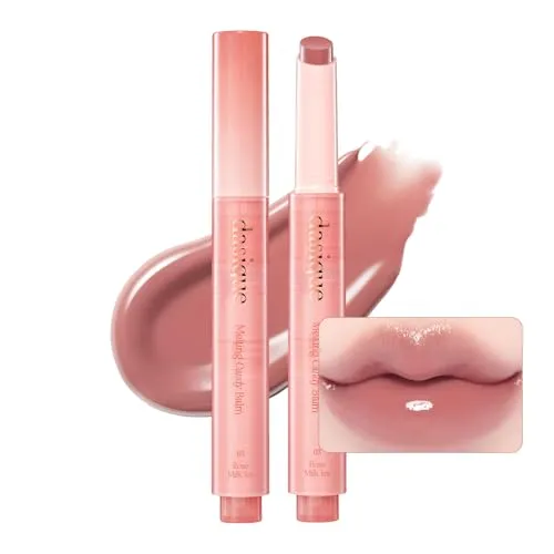 dasique Schmelzender Zuckerbalsam (#03 Rosenmilchtee) | Glänzender Balsam | Feuchtigkeitsspendend | Für trockene Lippen | Vegan