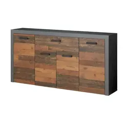 Sideboard Tavola - Holzfarben, 180 cm breit - Kommode im Industrial-Style mit attraktiver Altholz-Optik, passt in zahlreiche Raumkonzepte. Maße: B: 180 cm, H: 92 cm, T: 38.5. Holen Sie sich jetzt 10€ Willkommens-Gutschein bei Newsletter-Anmeldung.