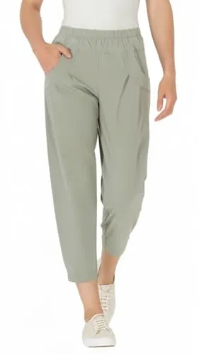 Stehmann Rachell-650 Sommerhose mit Faltendetails in grün von Stehmann