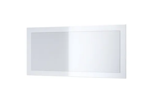 Vladon Wandspiegel Lima V1 - Moderner Rahmen in Weiß Hochglanz, 89 x 45 cm - Eleganter Wandspiegel mit modernem Rahmen, ideal für Diele, Schlafzimmer oder Bad. Pflegeleichte Oberfläche und vielseitig kombinierbar. Hängbar im Hoch- oder Querformat, perfekt für jeden Einrichtungsstil.