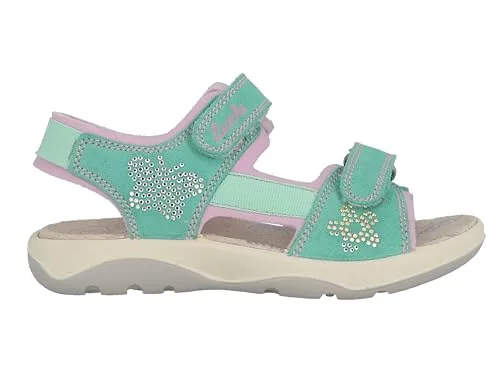 Lurchi Filia Sandale Blau in Größe 32 - Flache Sandale für Mädchen in Türkis, aus hochwertigem Leder mit praktischem Klettverschluss. Ideal für den Sommer und sorgt für einen sicheren Halt beim Spielen.