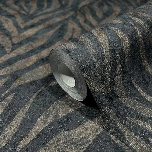 Marburg GZSZ Vliestapete - Streifen in Schwarz-Braun - Tapeten & Tapezierzubehör, stilvolle Streifen-Optik für ein modernes Wohnambiente und einfache Verarbeitung