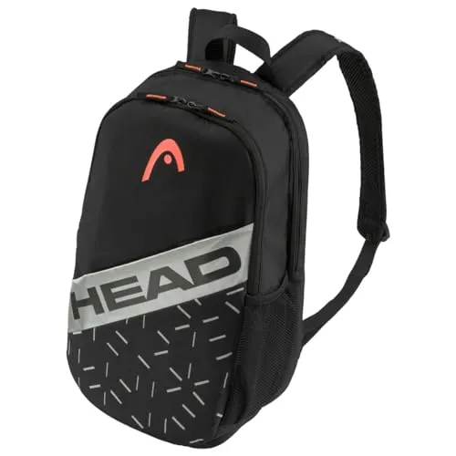 HEAD Team Backpack 21L, Schwarz/Ceramic - Tennistasche - Praktische Tennistasche mit gepolstertem Fach für 2 Schläger, ergonomischen Trageriemen und integriertem Schuhfach für saubere Aufbewahrung. Ideal für Training und Matches.