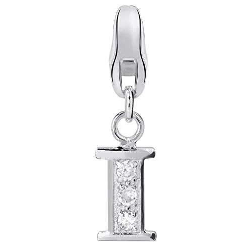 Dream Charms Charm Anhänger Buchstabe A bis Z mit Zirkonia aus echt Silber 925 (I)