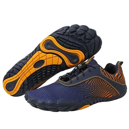 Freiluftkind Das Original – Overland Barfußschuhe für Winter (Blau / 43) - Wasserdichte und gefütterte Wanderschuhe für Herren und Damen, ideal für Nässe und Kälte – ergonomisch, flexibel und mit breiter Zehenbox für maximalen Komfort.