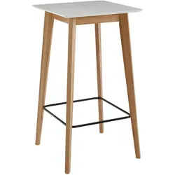 WOHNLING Stehtisch weiß 60 x 60 cm – funktional und elegant - Mehrzwecktisch, ideal für gesellige Runden oder als Konferenztisch, mit stabiler MDF-Tischplatte und Massivholz-Gestell für Langlebigkeit und ansprechendes Design.
