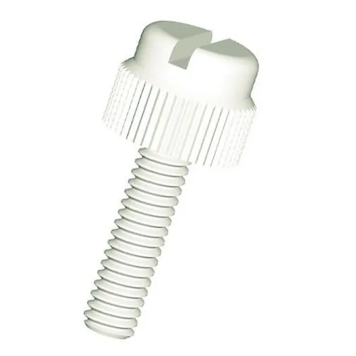 Kunststoff Rändelschrauben mit Schlitz M4 16mm natur 10 Stück