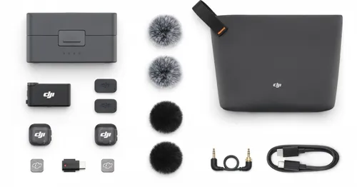 DJI Mic 3 Mikrofon-Set (2 Sender + 1 Empfänger mit Ladeschale) - Weiteres Kamera-Zubehör mit kabellosem Mikrofon-Set für klare Audioaufnahmen, unterstützt bis zu 4 Sender und 8 Empfänger gleichzeitig – ideal für Profis und den täglichen Einsatz.
