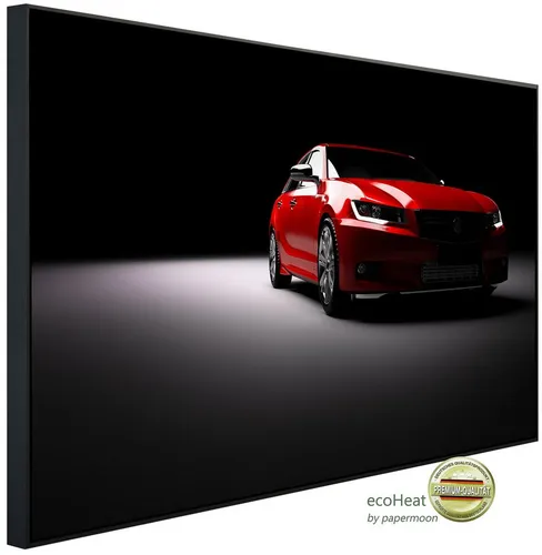 Papermoon Infrarotheizung Rotes Auto im Rampenlicht - Elegante Infrarotheizung mit motivierendem Design, TÜV-zertifiziert. Ideal für den Indoor-Einsatz, sorgt für angenehme Strahlungswärme und ist wartungsfrei.