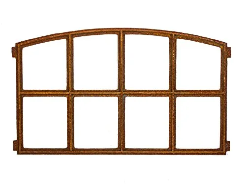 Aubaho Dekoobjekt Stallfenster Eisenfenster 78x47cm - Fliegengitter in antikem Design, aus robustem Gusseisen gefertigt. Ideal für Scheunen, Gartenhütten oder als kreative Dekoration. Vielseitig nutzbar, auch als Spiegel oder verglast möglich.