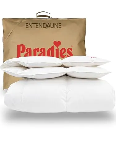 PARADIES Daunendecke 155x220 cm Winter - Elma 90 winterwarm - Bettdecken: Hochwertige Winterdaunendecke mit 1.120g Füllgewicht und 90% Daunen für kuschelige Wärme an kalten Nächten, waschbar bei 40°C und trocknergeeignet.