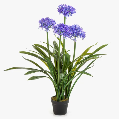 artplants Kunstpflanze Agapanthus LESEDA im Dekotopf, blau, 105cm - Künstliche Agapanthus-Pflanze mit Dekotopf, ideal für die dekorative Gestaltung. Pflegeleicht und langlebig, bringt Farbe in jedes Zuhause.