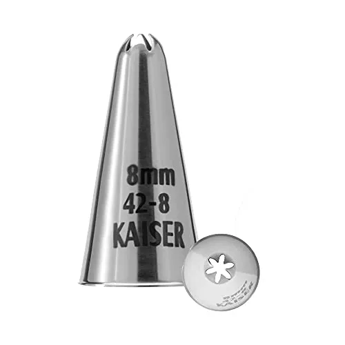 Original Kaiser Sterntülle geschlossen 8 mm, Spritztülle, Edelstahl rostfrei, falz- und randfrei