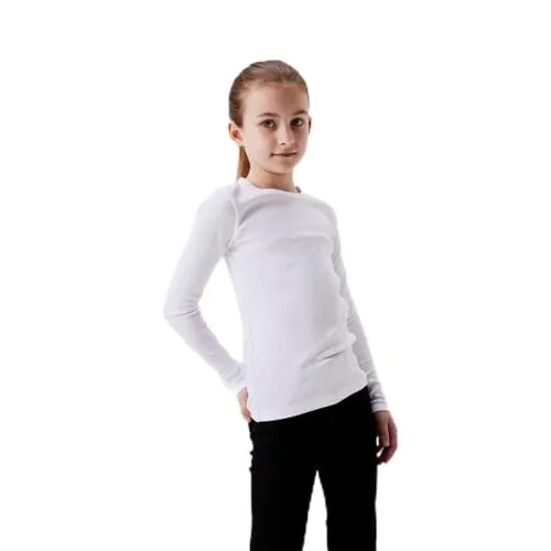Name IT Mädchen Nkfnakal Short Top Noos Langarmshirt, Bright White, 122-128 EU
