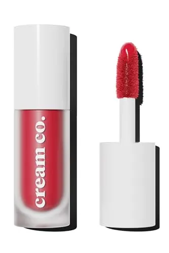 cream co. Glow Tint für Lippen, Wangen und Augen, feuchtigkeitsspendend mit 5 Hyaluronsäuretypen, Peptiden und Ceramiden, langanhaltend, 5 ml G | Dunkelrot - 5 ML