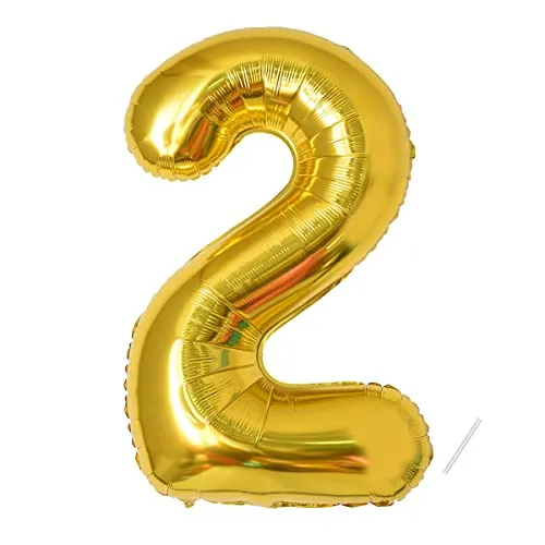 Geburtstag zahlen luftballon 2 jahre | Folienballon 2 XXL Gold-Riesen Folienballon in 40