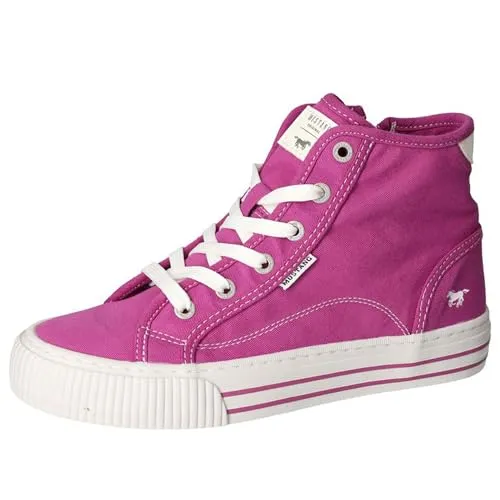MUSTANG Damen High Top Sneaker Schnürung Stiefelette Zipper 1420-506, Größe:39 EU, Farbe:Pink