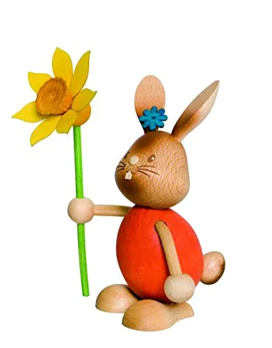 Stupsi Hase mit Blume in orange von Kuhnert