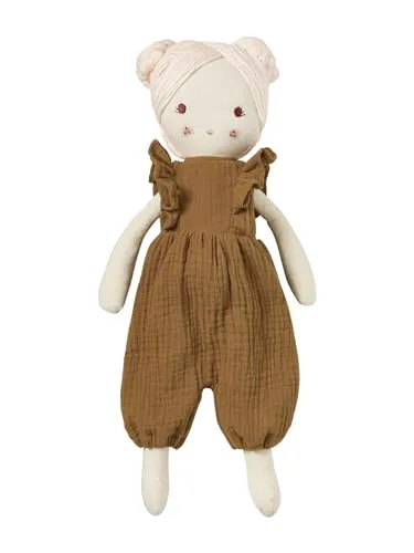 VERTBAUDET Baby Stoffpuppe gelb - Süße Stoffpuppe mit abnehmbarer Kleidung aus hochwertigem Baumwollmusselin. Ideal zum Spielen und Kuscheln für kleine Kinder.