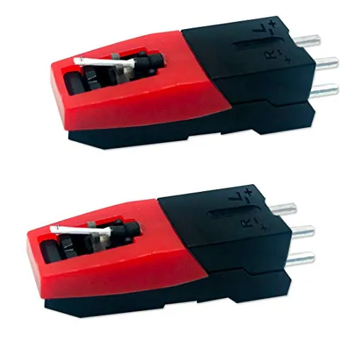 CKANDAY 2er-Pack Universal-Plattenspieler-Kassette, Ersatz-Vinyl-Plattenspieler-Kassette mit Nadelstift für Vintage-LP für Plattenspieler-Phono-Phonographen