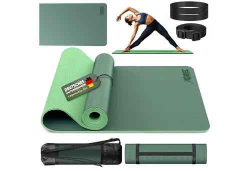 RE:SPORT Gymnastikmatte 183 x 61 x 0,6 cm – Rutschfeste Yogamatte mit Tragetasche - Die olivgrüne Gymnastikmatte ist ideal für Yoga, Pilates und Fitness. Sie bietet optimalen Halt und Komfort während des Trainings und ist einfach transportierbar dank der praktischen Tragetasche.