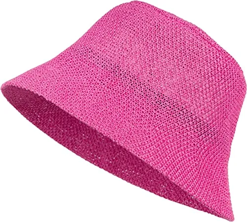 styleBREAKER Damen Papierstroh Sonnenhut | Faltbarer Fischerhut für den Sommer - Sonnenhut für Damen im angesagten Bucket Hat Look, faltbar und leicht - ideal für Strand und Freizeit mit optimalem Sonnenschutz.