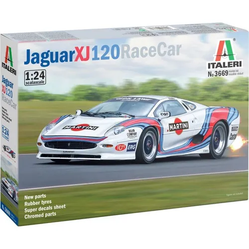 Italeri 3639 Jaguar XJ220 Race Car Plastik Modellbausatz 1:24 - Modellbausatz des legendären Jaguar XJ220 im Maßstab 1:24, ideal für Modellbau-Enthusiasten und Sammler.