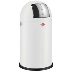 Wesco Abfallsammler Pushboy 50L, Weiß, Edelstahl - Haushaltszubehör: Hochwertiger Mülleimer mit 50L Fassungsvermögen, elegantes Design aus Edelstahl und Made in Germany – ideal für moderne Küchen.