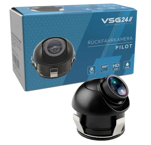 VSG24 Mini Rückfahrkamera Pilot, 150° Weitwinkel für sicheres Fahren - Rückfahrkamera für Wohnmobile & Wohnwagen, IP68 wetterfest und flexible Ausrichtung für optimale Sicht beim Einparken und Fahren.