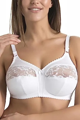 Teyli BH Damen - BH Ohne Bügel - BH Grosse Grössen - BH Große Brüste - Damen BHS Frauen Bra Weiß 70G