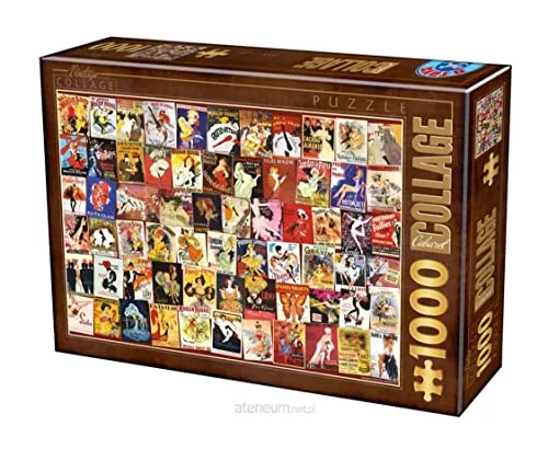 Unbekannt 75291-VC06 D-Toys Puzzle 1000 Teile-Vintage Collage-Cabaret Other License, Multicolor, Mehrfarbig